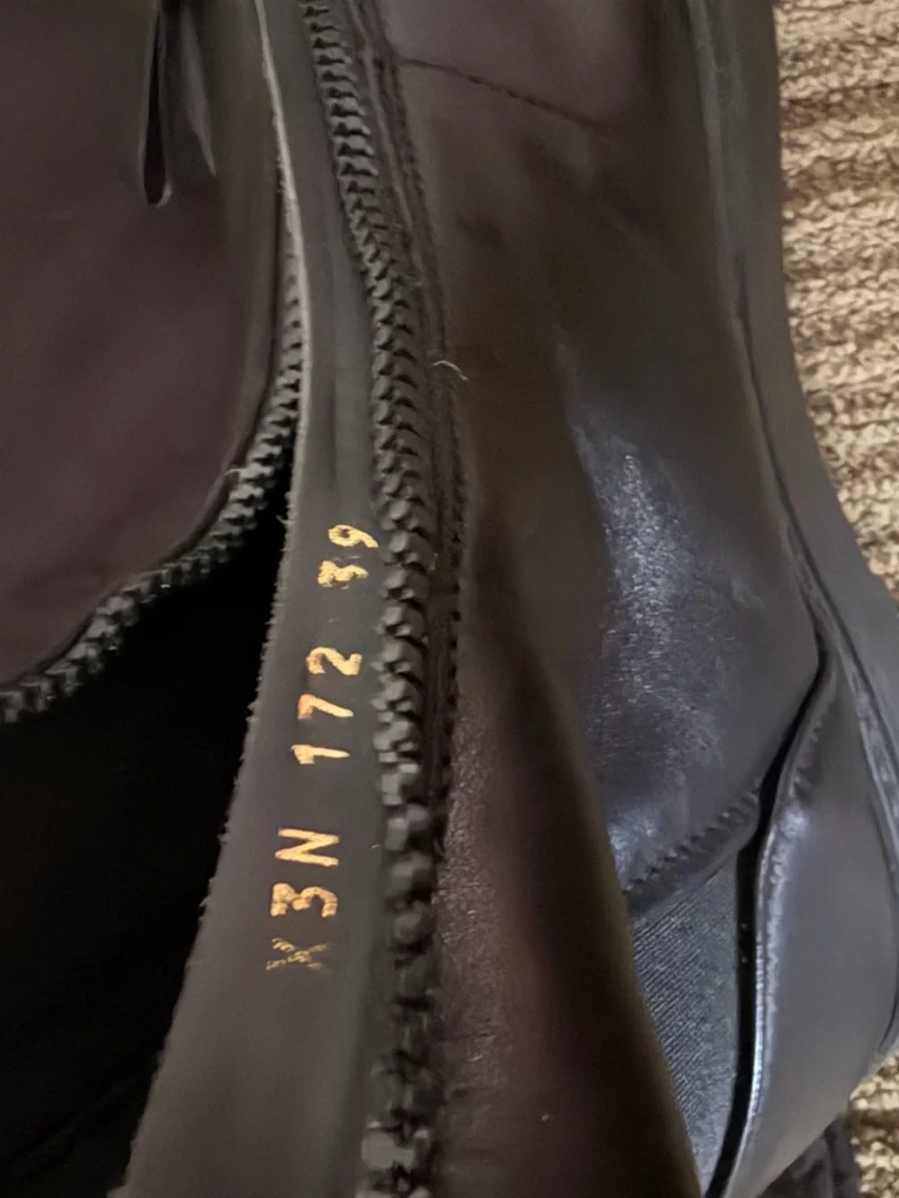 Emporio Armani Black Front-Zip Leather Ankle Booties - Picture 5 of 7